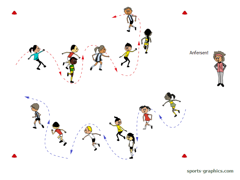 Laufspiel für den Sportunterricht. Move like Marcel Hirscher.
